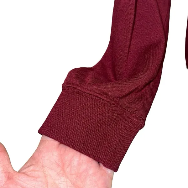 Nike Cowl Neck Hoodie Large Burgundy‎ Gold Logo Pullover Sweatshirt - Image 2