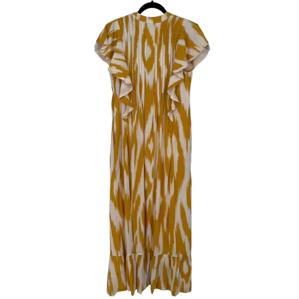 Anthropologie Maeve Cassandra Pintuck Flutter Sleeve Maxi Dress Yellow Size‎ XS - Image 4