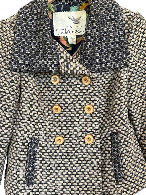 Anthropologie Tabitha Women’s Ottawa Pea Coat Double Breasted Size Small Wool - Image 4
