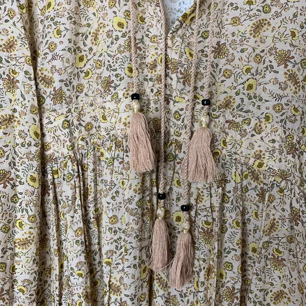 Doen Prem Maxi Jaipur Mustard Floral Print Dress Womens Small - Image 5
