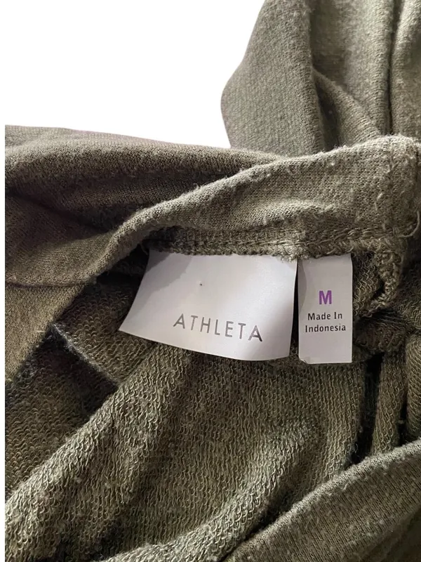 Athleta Chakra Backless Sweatshirt Olive Green Size M Yoga Gym Workout Lounge - Image 4