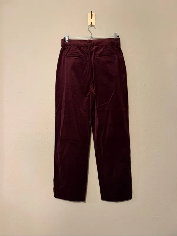 GAP Velvet High Rise Straight Leg Pants Red Noir Size 4 NWT - Image 7