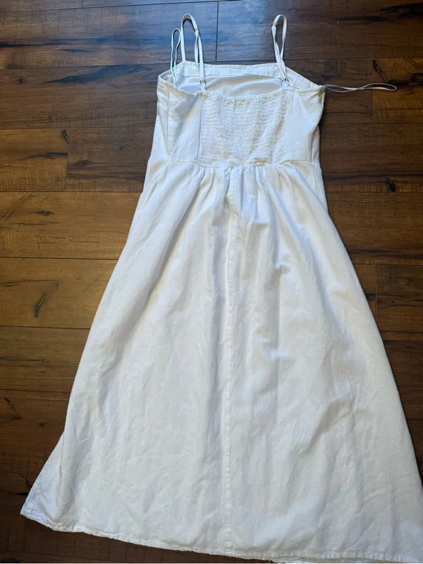 White Spaghetti Strap Midi / Maxi Dress Size S - Image 2