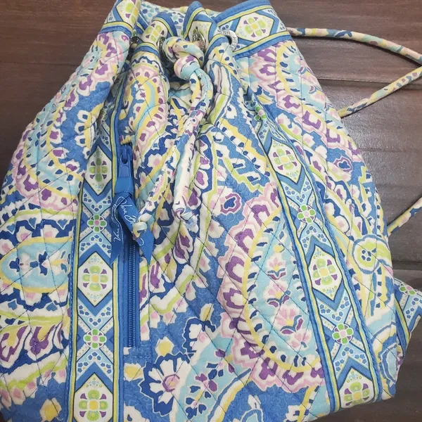 Vera Bradley backpack in blue purple and green . Very clean - Image 2
