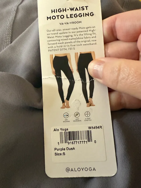 Alo Yoga High-Waist Moto Legging Pin-tucked Panel Purple Dusk Leggings NWT Small - Image 3