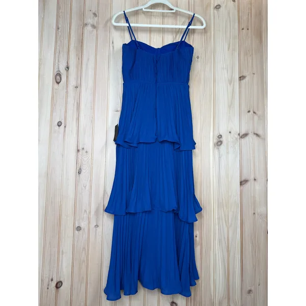 NWT Lulus Cascading Crush Cobalt Blue Tiered Bustier Midi Dress Gala Banquet XS - Image 6