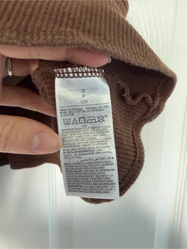 Old Navy Brown Henley Waffle Knit Tank Top Size Small - Image 3