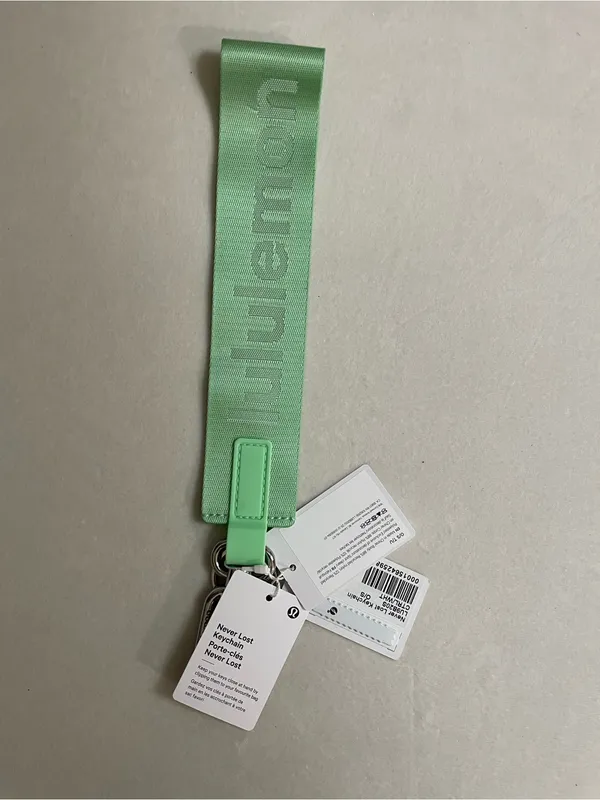 Lululemon NWT Never Lost Keychain Mint Green Citrus Branded Wrist Strap Keychain - Image 2