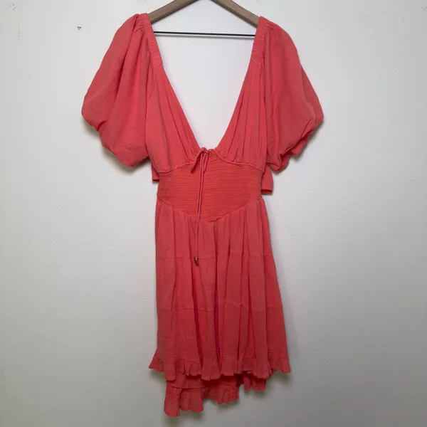 NEW Free People Women Perfect Day‎ Mini Dress Large Pink Corset Lace Party Event - Image 2