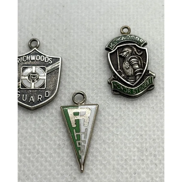 Vintage‎ Richwoods High SchooI Illinois Lot 3 Charm Pendant Sterling 925 Silver - Image 5