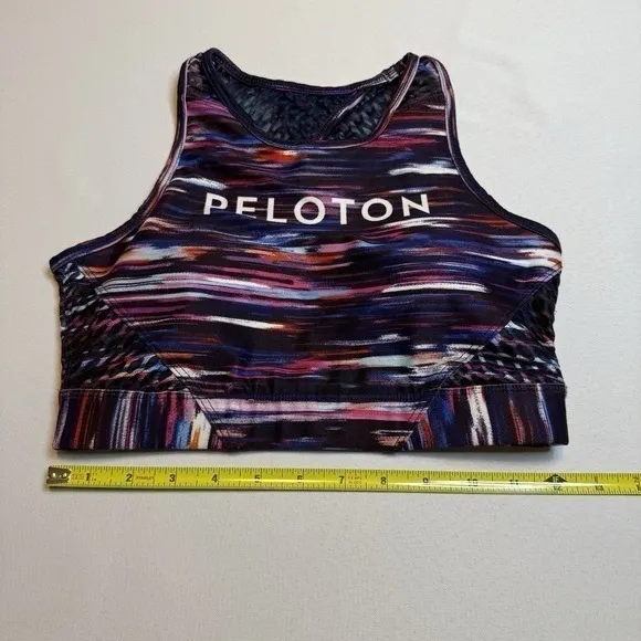 PELOTON Melody High Neck Sports Bra Small S $56 Pink Black Purple Exercise‎ Gym - Image 4