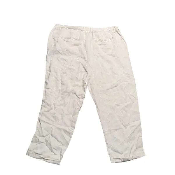Caslon Linen Pants Womens Medium Beige Excellent Drawstring Elastic Waist Casual - Image 4