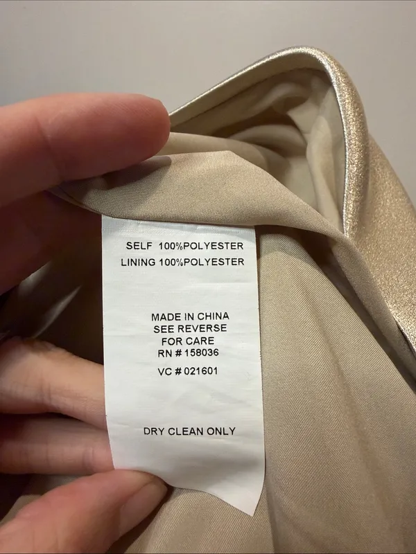 Birdy Grey NWT Lisa Long Shiny Satin Dress Neutral Champagne Size M - Image 11
