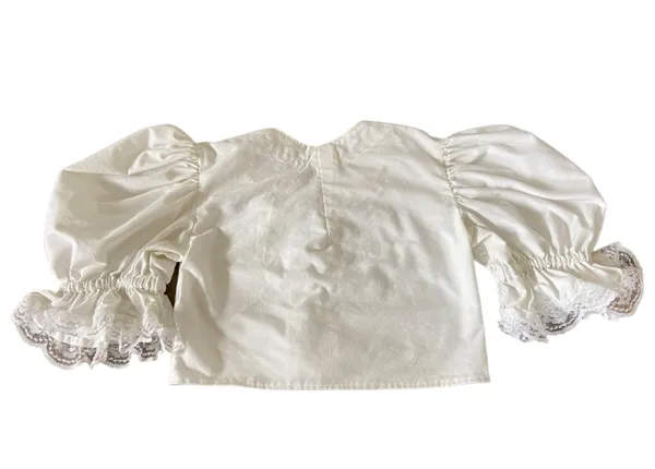 Reworked cottagecore puff sleeve lace up blouse 🔥 White - Image 5