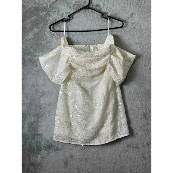 Line & Dot Gleam Mini Dress Ivory‎ Bridal Shower Bachelorette Party Dress MD New - Image 3