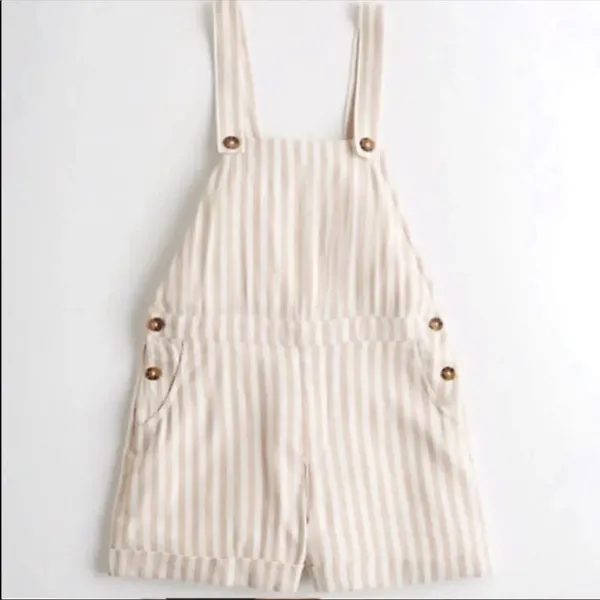 ✨Cali 1850 Striped Linen Bland Short Overalls✨ - Image 2
