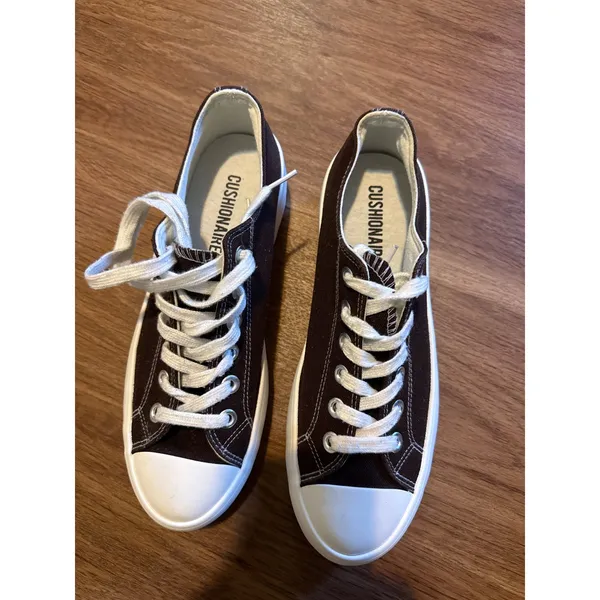 Cushionaire Vasco Brown Canvas Platform Sneaker Lug Sole Womens 8.5M‎ Low Top - Image 2