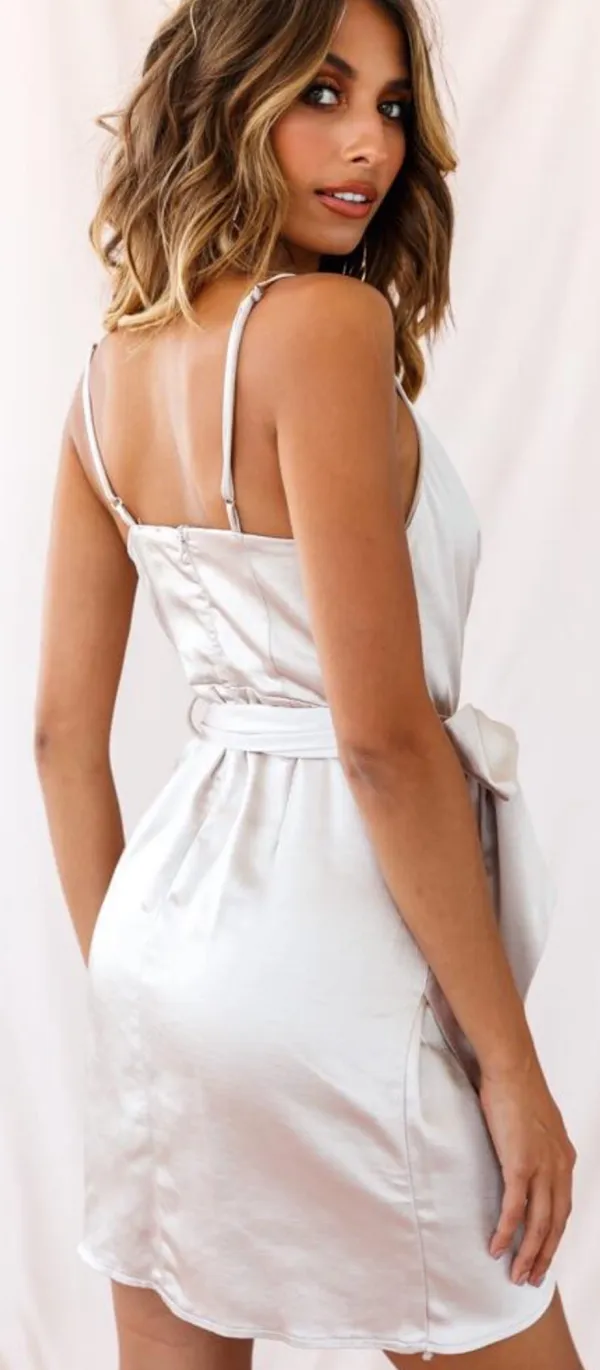 Selfie Leslie Bebe Satin Cowl Neck Dress - Image 2