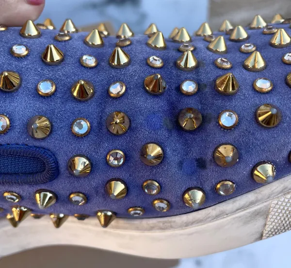 Roller 1C1S crystal studded suede slip-on sneaker size 36 - Image 4