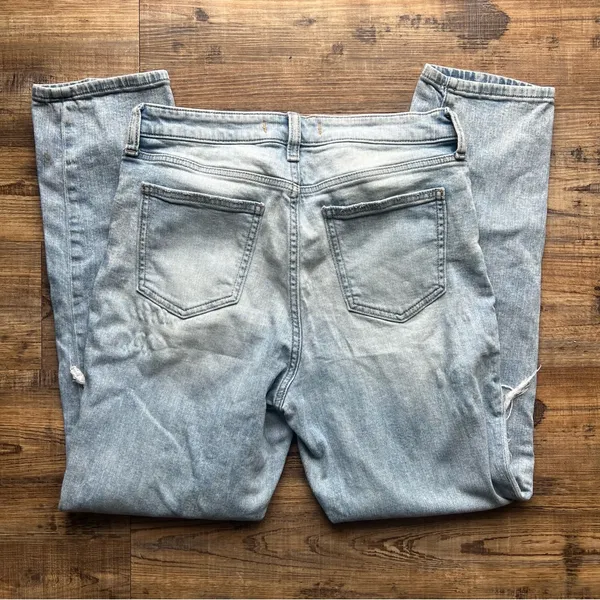Willow + Root Womens Blue Light Wash Mom Fit Distressed Ripped Denim Jeans Sz 30 - Image 10