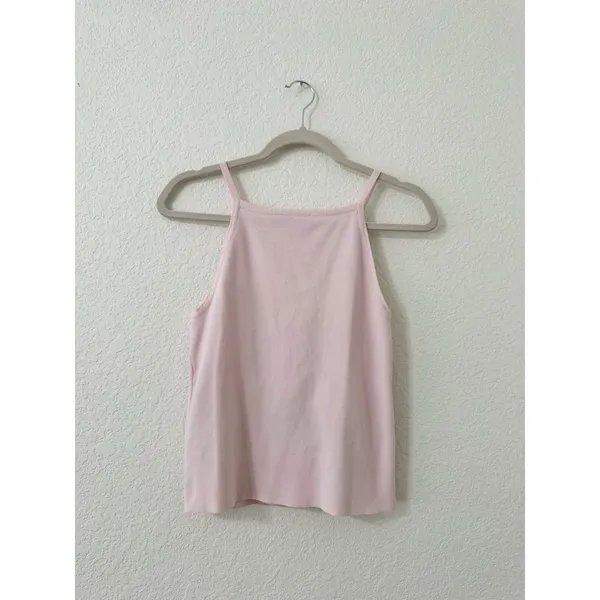 Zara Pink Knit Open Back Tie Tank Top Size Medium - Image 3