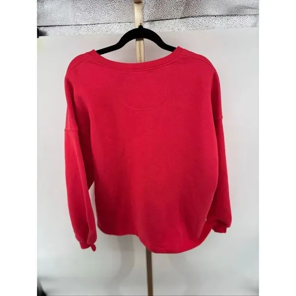 State of Mine Christmas Cocktail Sequin Sweatshirt Large Red Bling - Image 5