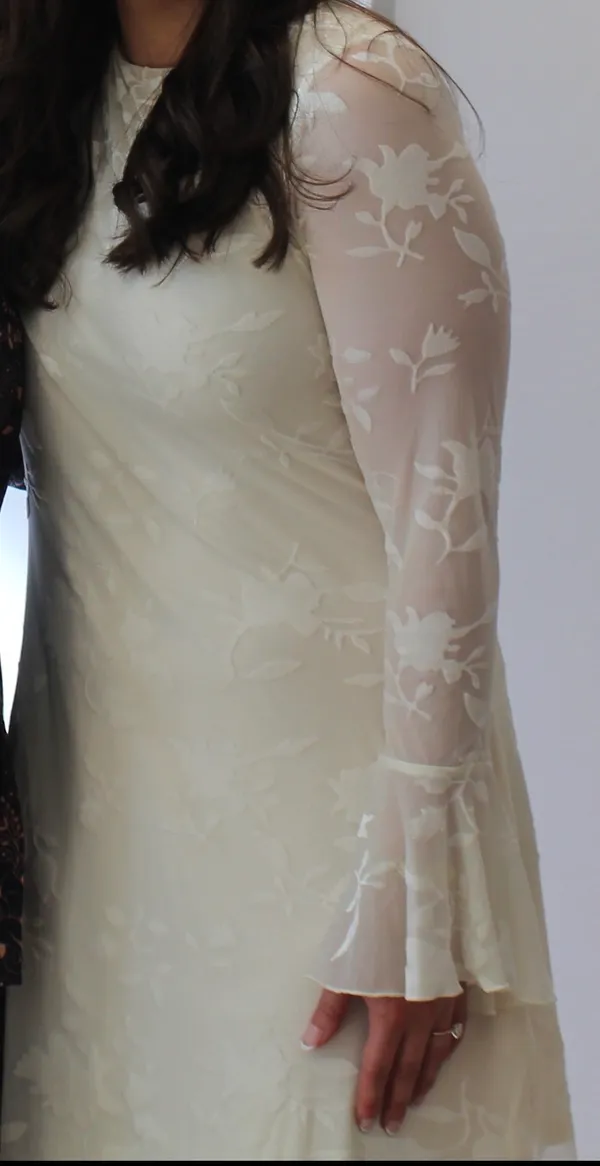 White Dress Long Sleeve Size M - Image 2