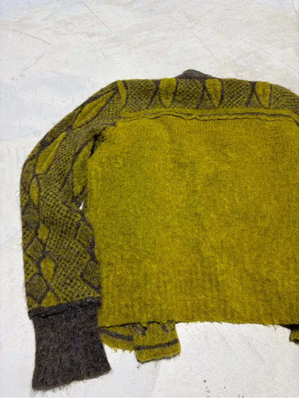 Free people Green and Brown wool alpaca Cardigan medium - Image 12
