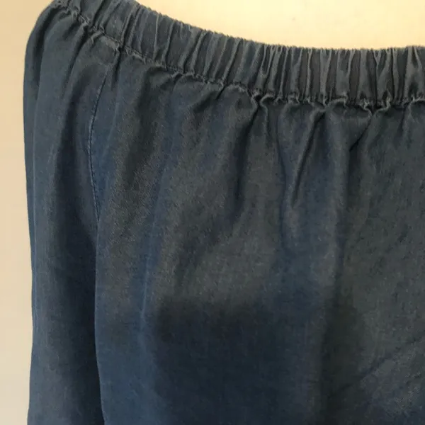 Blue denim off the shoulder top Size XL - Image 2