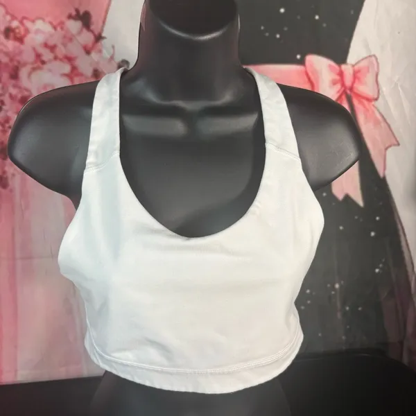 Old Navy White Racerback Crop Tank Top M - Image 6