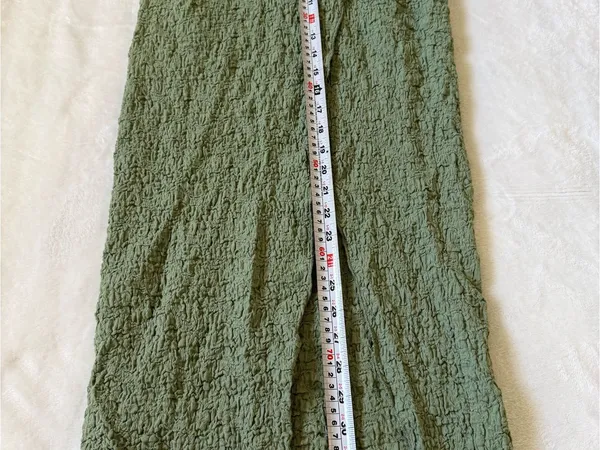 SheIn Sage Green Textured Two Piece Beach Set Wrap Skirt Puff Sleeve Top - Image 10