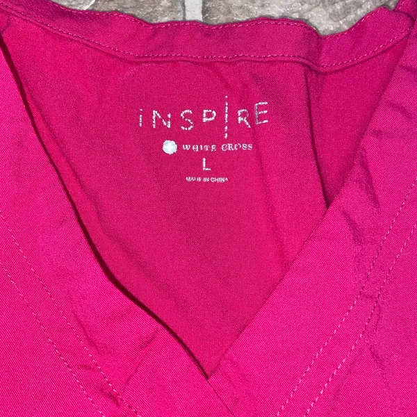 Inspire Fuchsia Scrub Top Pink Size L - Image 3