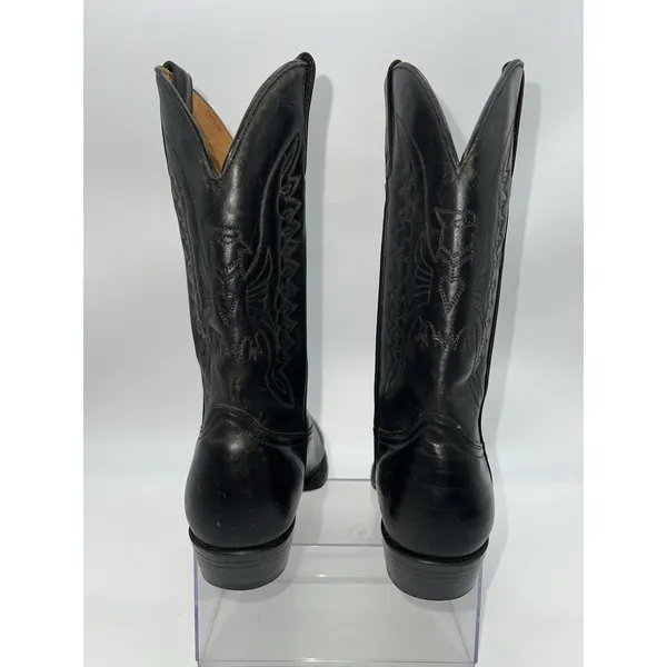 Pistolero Black All Leather Embroidered Cowboy Boots Women's Sz 24.5-7.5/Men 5.5 - Image 13