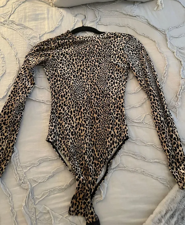 Leopard Bodysuit Velvet Multi Size M - Image 2