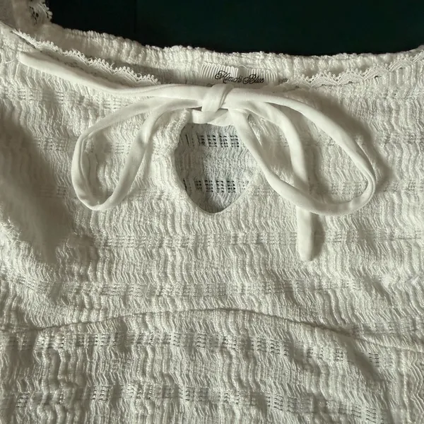 White Urban Outfitters Smocked Women's Crop Top - Image 9