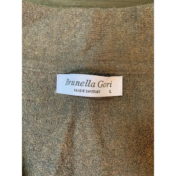 Brunella‎ Gori Merino Wool Cardigan Brown Sweater Women's Medium Boho Artsy - Image 3