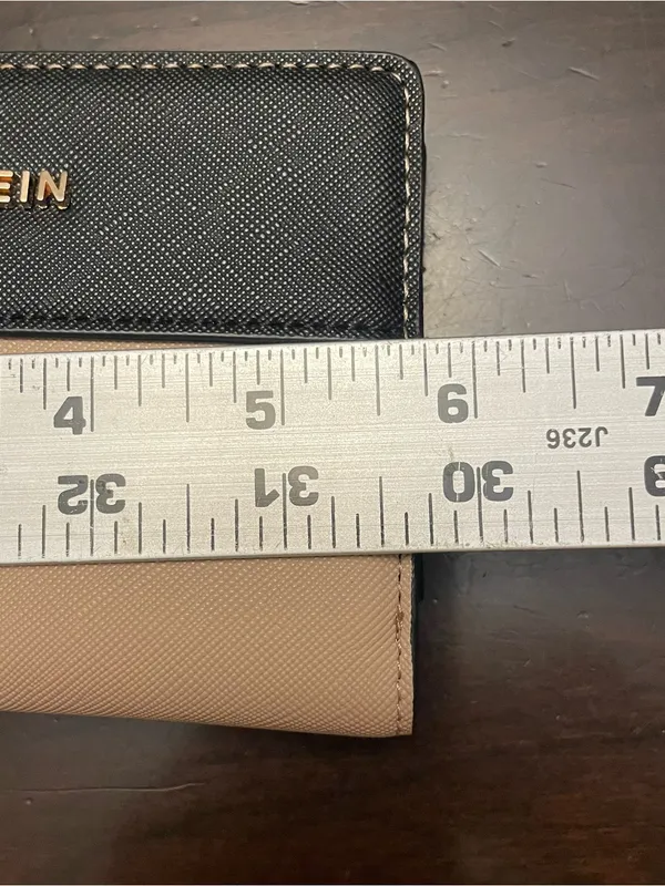 Anne Klein Bifold Wallet Women’s Color Block Tan Black Gold Letter Faux Leather - Image 4