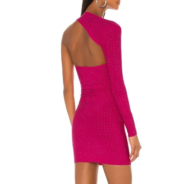 Superdown Adley Hot Pink One Shoulder Sequin Mini Dress Size XS Party Clubwear - Image 7