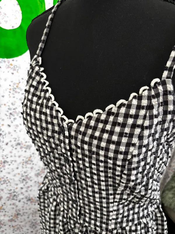 As You Wish Black and White Gingham tank Dress - Image 2