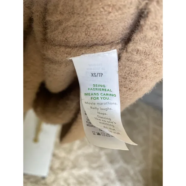 Aerie Buttery Soft‎ Knit Pullover Ribbed Oversized Cozy Sweater Taupe Neutral XS - Image 5