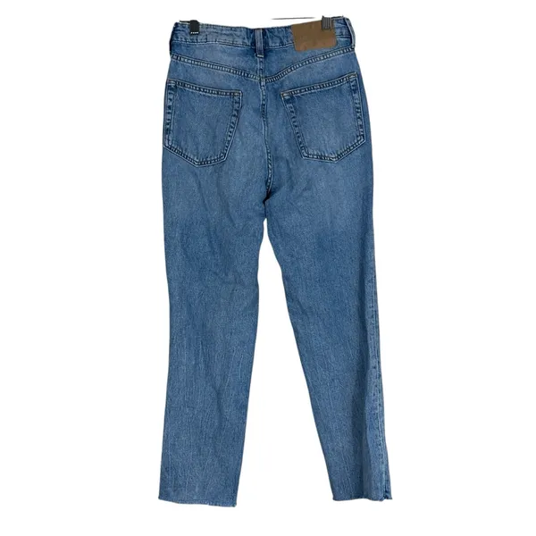 H&M‎ Womens 26 Cropped Straight Leg Raw Hem Jeans 100% Cotton Classiccore - Image 3