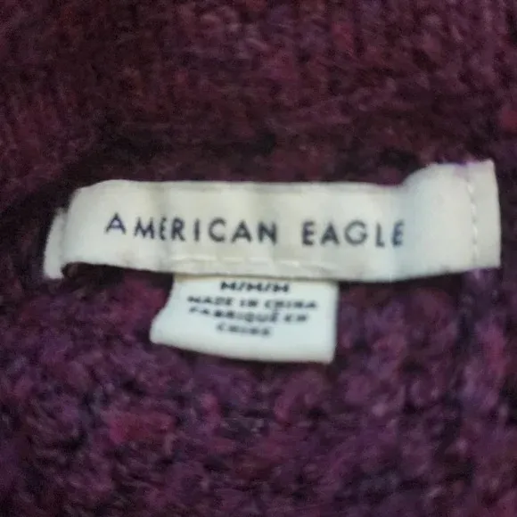 American Eagle Womens Oversized Striped Purple Crew Neck Sweater Size Medium - Image 3