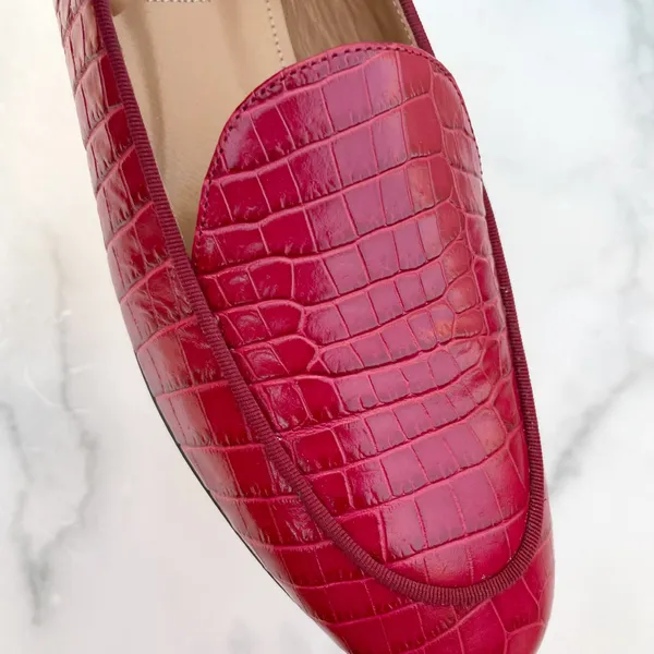 Purist crocodile effect leather loafers moccasins IT 35.5 US 5.5 - Image 11
