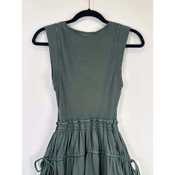 Anthropologie Daily Practice Mini Dress Green Bubble Ribbed Tank Stretch 2XS XXS - Image 10
