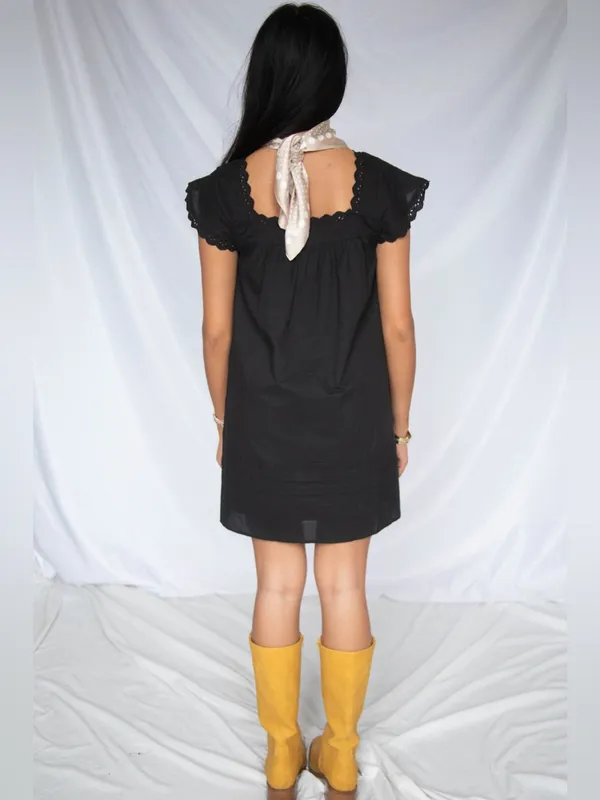 NWT Worth Collective size Large L Binx Mini Dress Cotton Black Needii Eyelet - Image 3