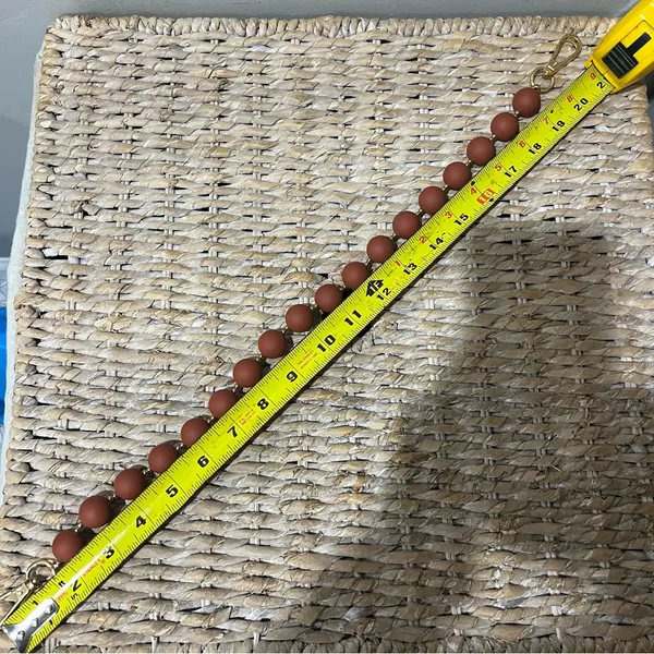 Italian Round Beaded Purse Handle‎ 21” Long Brown Gold Removable Beads only - Image 4