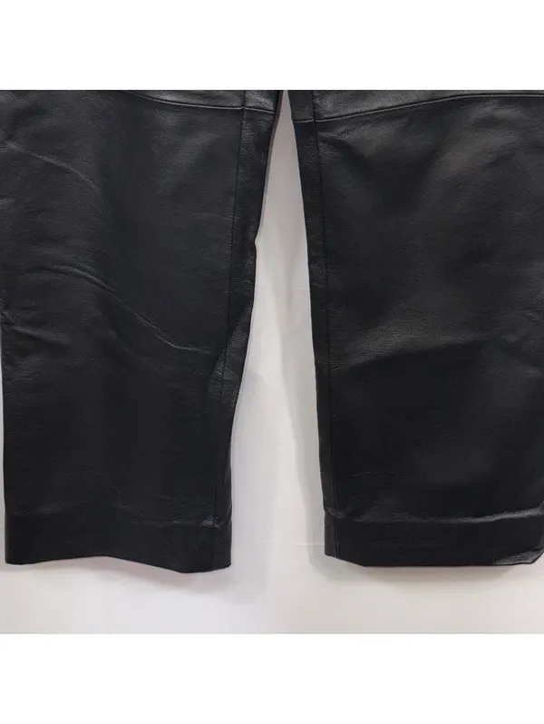 Clio Leather Pants Women’s 14 Black Straight Leg Vintage - Image 4