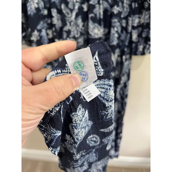 LOFT Paisley Bow Pocket Boho Maxi‎ Dress Blue NWT Size Large - Image 9