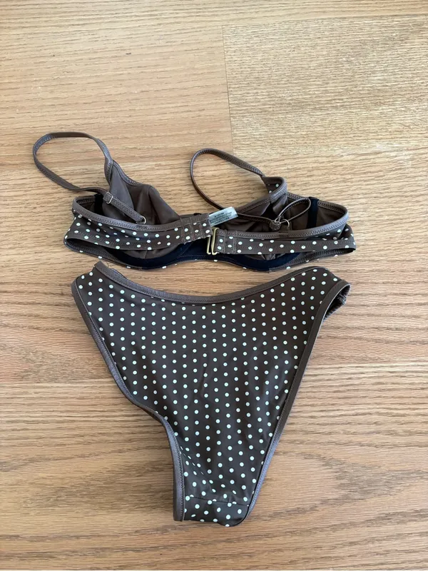Polka Dot Brown Bikini Set - Women's Swim - Image 3