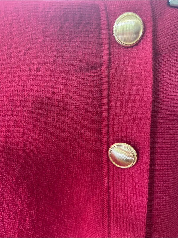 Ann Taylor Red A-Line Skirt with Gold Buttons - Image 3